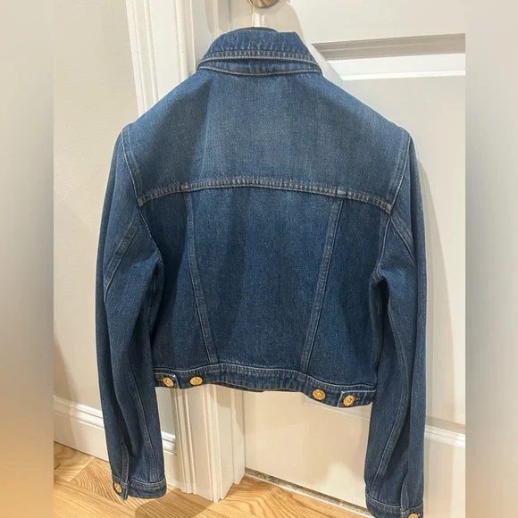 Versace Dark Blue Jean Jacket with Gold Buttons - Picture 6 of 6